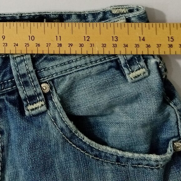 ROCK & ROLL Cowboy Jeans Mens Tuf Cooper Competition Distressed Whiskers 30x36 - Picture 12 of 16